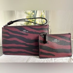 Coach Tiger print Wristlet & Mini Skinny